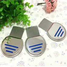 Высокое качество Терминатор вшей гребень NIT Дети волос RID головная вошь Нержавеющая сталь металлические зубы удалить Кисточки Цвет синий