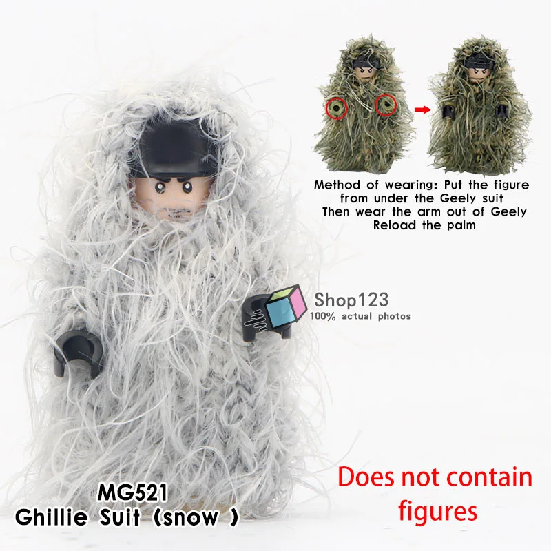 

Single Sale Ghillie Suit Rocket Launcher Mortar Gatling NSV Aircraft Machine Gun MK19 M2 Building Blocks Children Toys