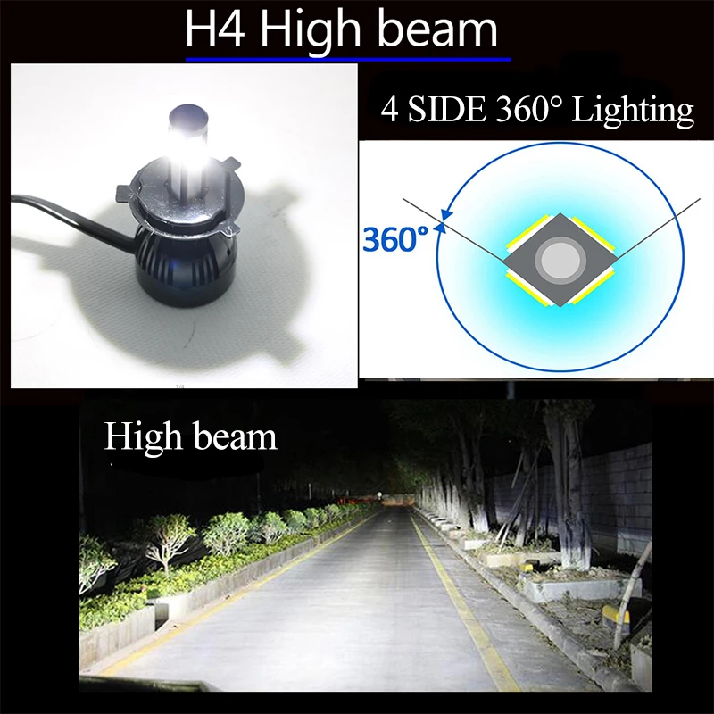Skup YAMYFF reflektor samochodowy D1S canbus LED H4 żarówka LED D2S D3S D4S H11 HB3 9005 HB4 9006 10000LM światła samochodowe 4 boczne lampa samochodowa wolne od błędów