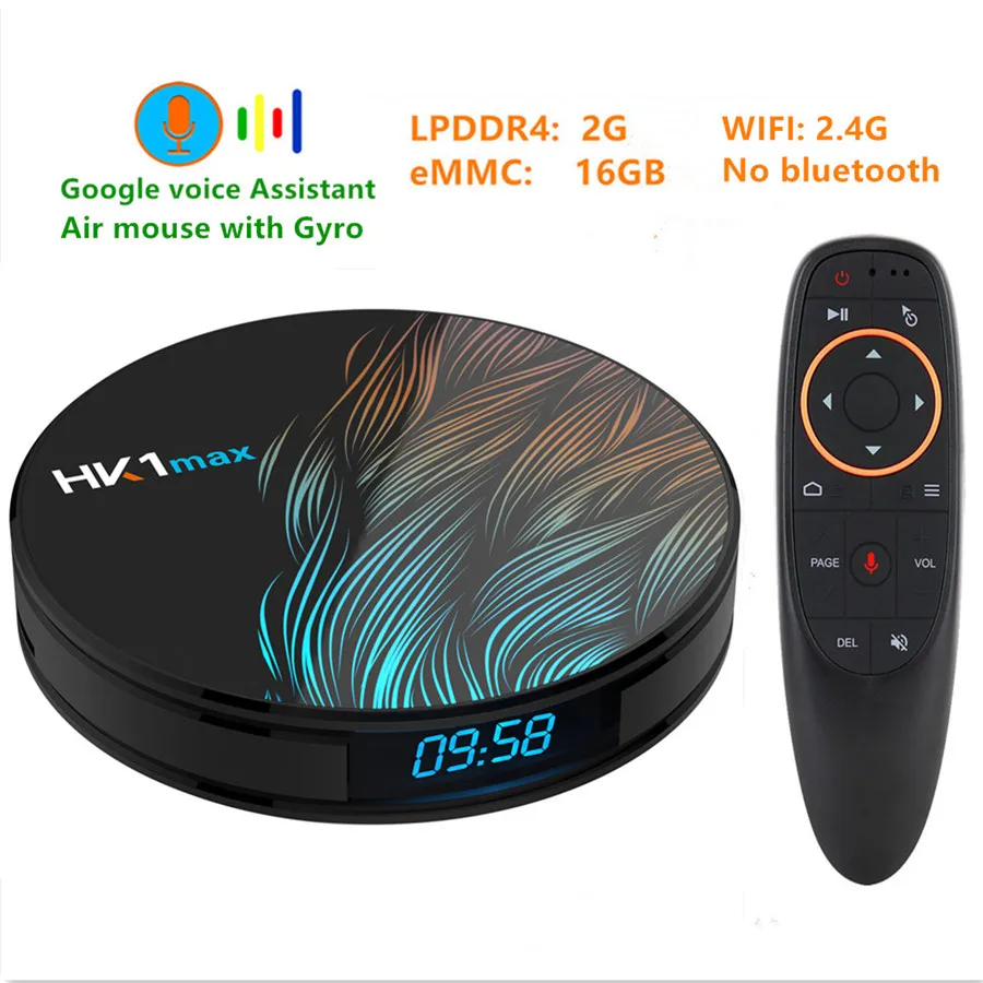 HK1 MAX Android 9,0 ТВ коробка 4K Youtube Google Assistant, 4 ГБ, 64 ГБ, 3D видео ТВ приемник Wi-Fi, Play Store, set top tv BOX - Цвет: 2G 16G with Voice