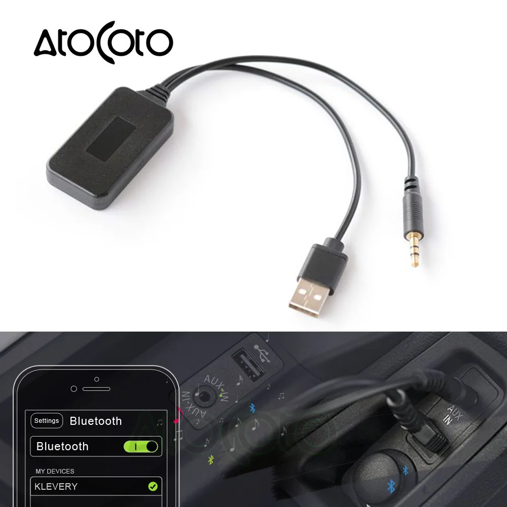 AtoCoto 3,5 мм AUX USB интерфейс Bluetooth модуль приемник кабель адаптер для автомобиля BMW беспроводной A2DP аудио вход для peugeot