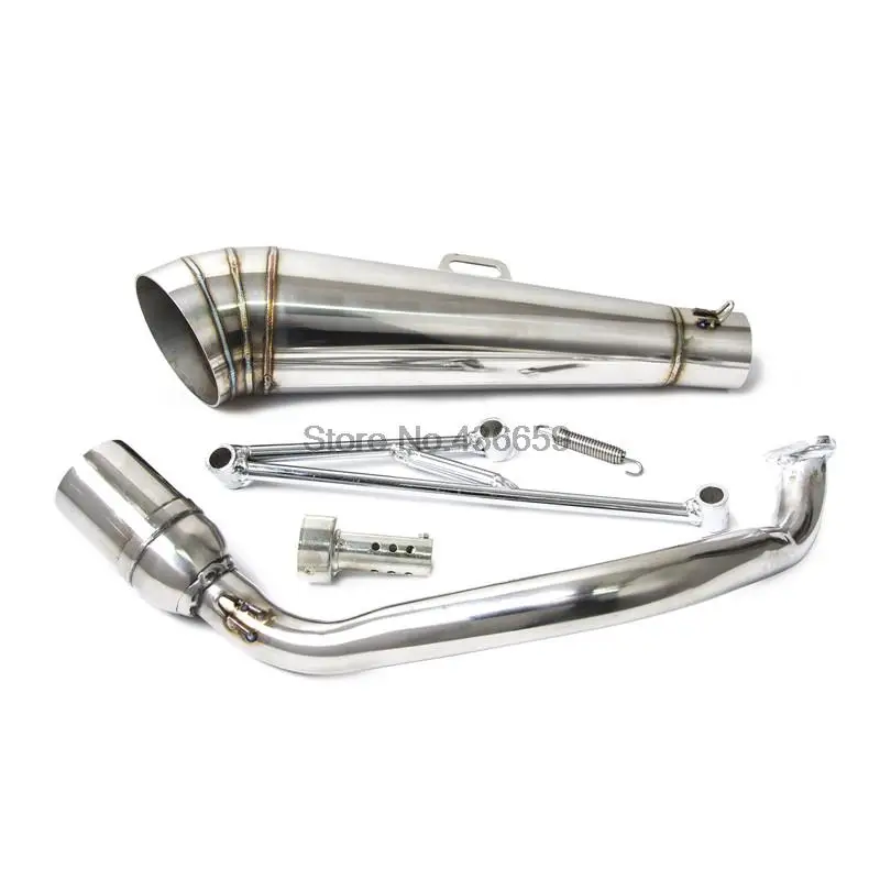New Stainless Steel GP Exhaust Muffler System header exhuast pipe GP style muffler Fit for GY6 125cc 150cc Motorbike goodquality for benz amg r style s63 s300 s320 s350 s500 s600 w204 stainless steel exhaust pipe muffler tip fit s63 body kit