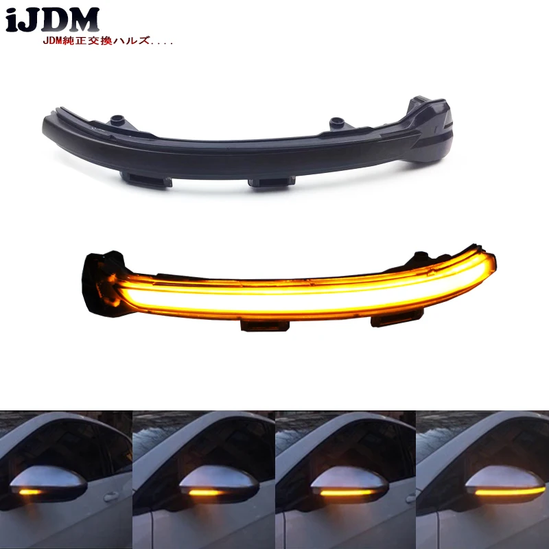 

iJDM Smoked Side Mirror Sequential Blink Turn Signal Light For 2015-2018 Volkswagen MK7 Golf GTI Turn Signal Lights,Amber LED