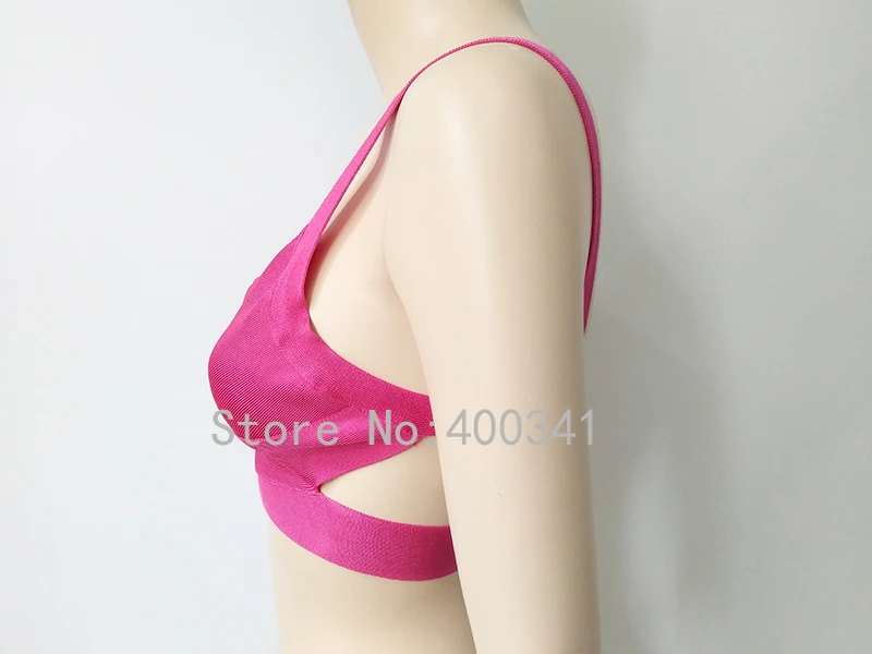 2019 new arrivals womens elastic bandage crop top spaghetti strap busty solid candy color v-neck hot sale  EV1529