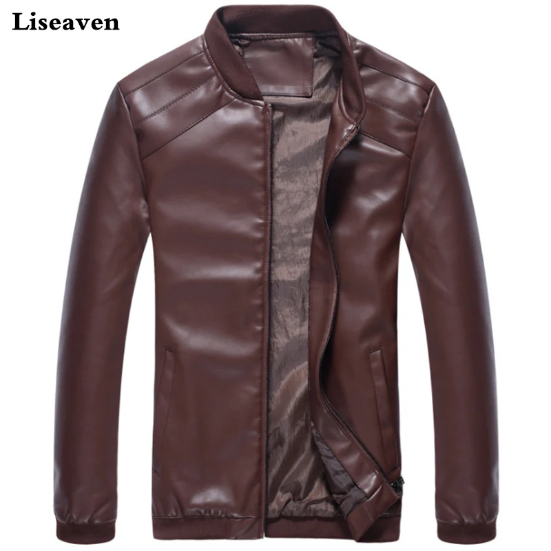 Liseaven, мужская куртка из искусственной кожи, пальто, мотоциклетные кожаные куртки, мужские осенние весенние кожаные пальто, мужская одежда