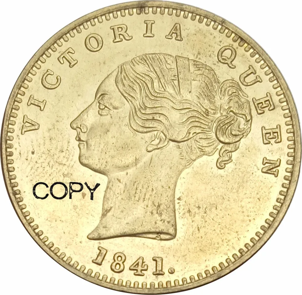 East India Company 1841 S Victoria Krolowa Pojedyncze Warkocz Jeden Mohur Zlota Moneta Mosiadz Metal Kopia Monety Monety Okolicznosciowe Aliexpress