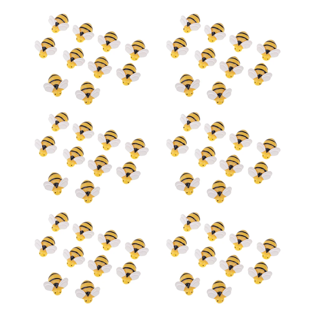 60 Pieces Bee Shape Resin Flatback Embellishment DIY Phone Case Decoration