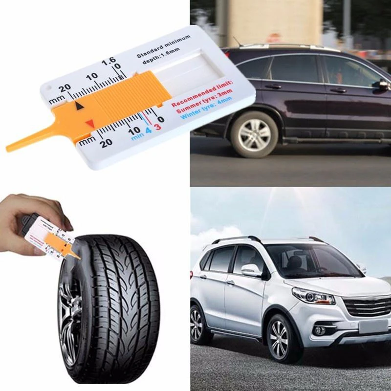 

Tyre Tread Depth Gauge Car Motorcycle Trailer Van Wheel Measure Tool