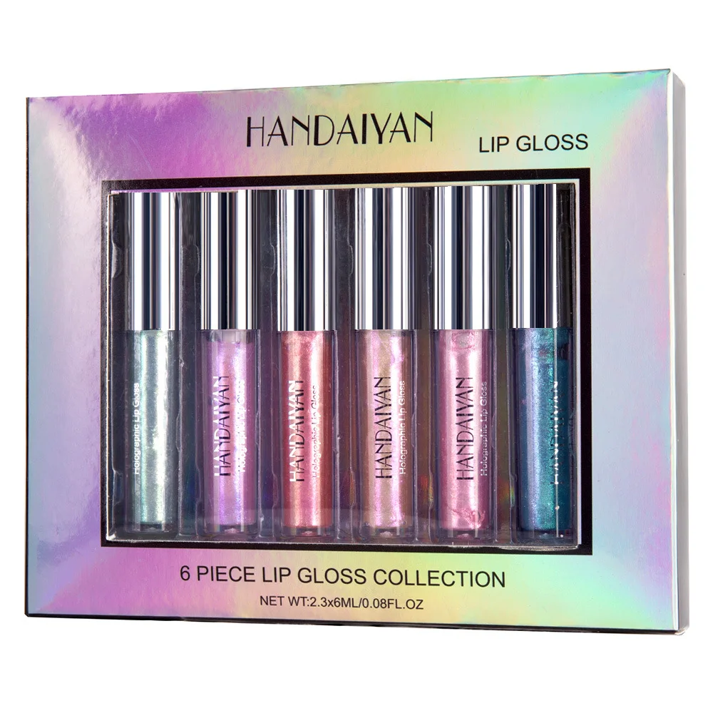 HANDAIYAN Polarized Lip Gloss 6pcs Pack Human Color Bright Lip Gloss