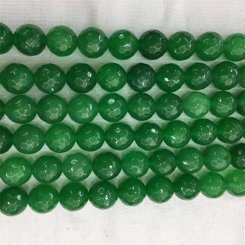 

Cut Faceted Emeral Naturald Stone Bead Malaysia Jades Dye Dark Green Emeralds Section Round Stone For DIY Jewelry Making Gift