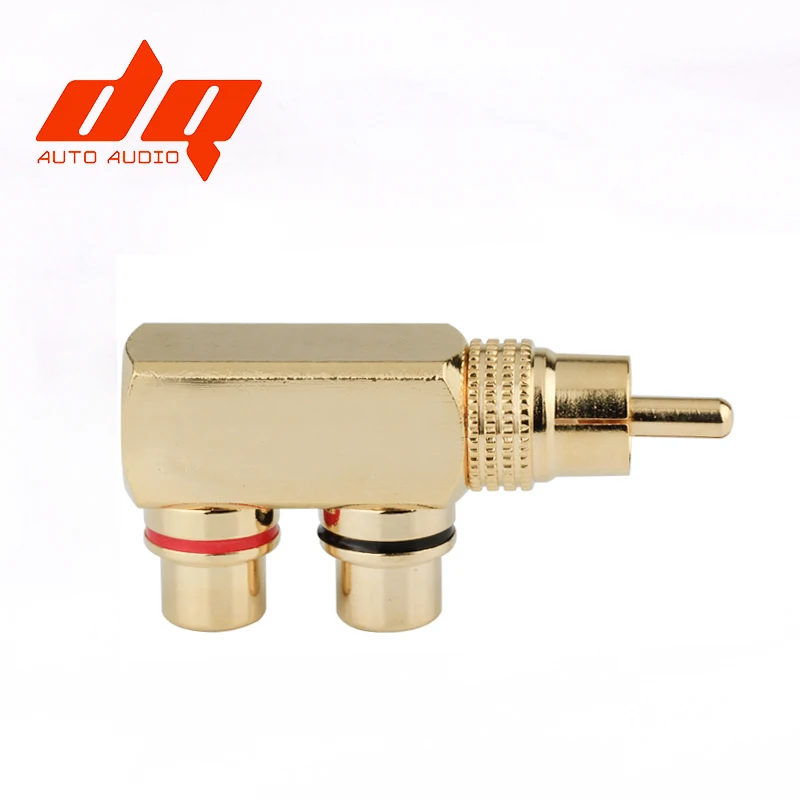 

2pcs Gold Plated AV Audio Splitter Plug Adapter 1 RCA Male to 2 RCA Female