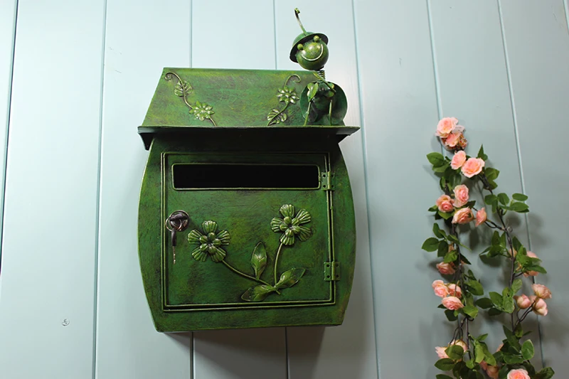Почтовый ящик в европейском стиле, винтажный ручной работы, креативный Железный настенный ящик для писем, почтовый ящик, домашний садовый декор, ремесла