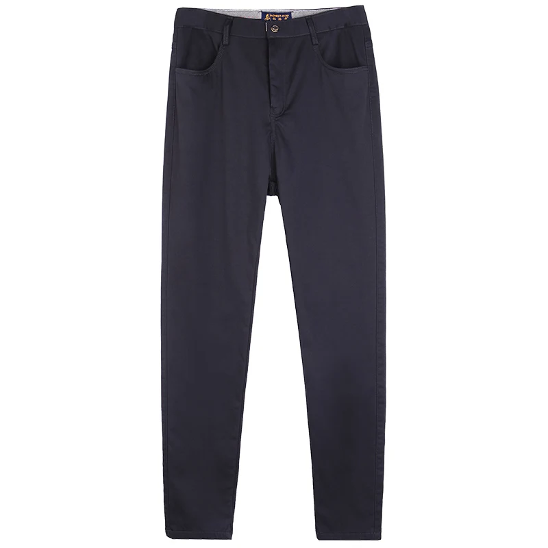 Пионерский лагерь, толстые флисовые мужские зимние штаны, качественные плотные деловые брюки, мужские Умные повседневные штаны AXX701378 - Цвет: Black
