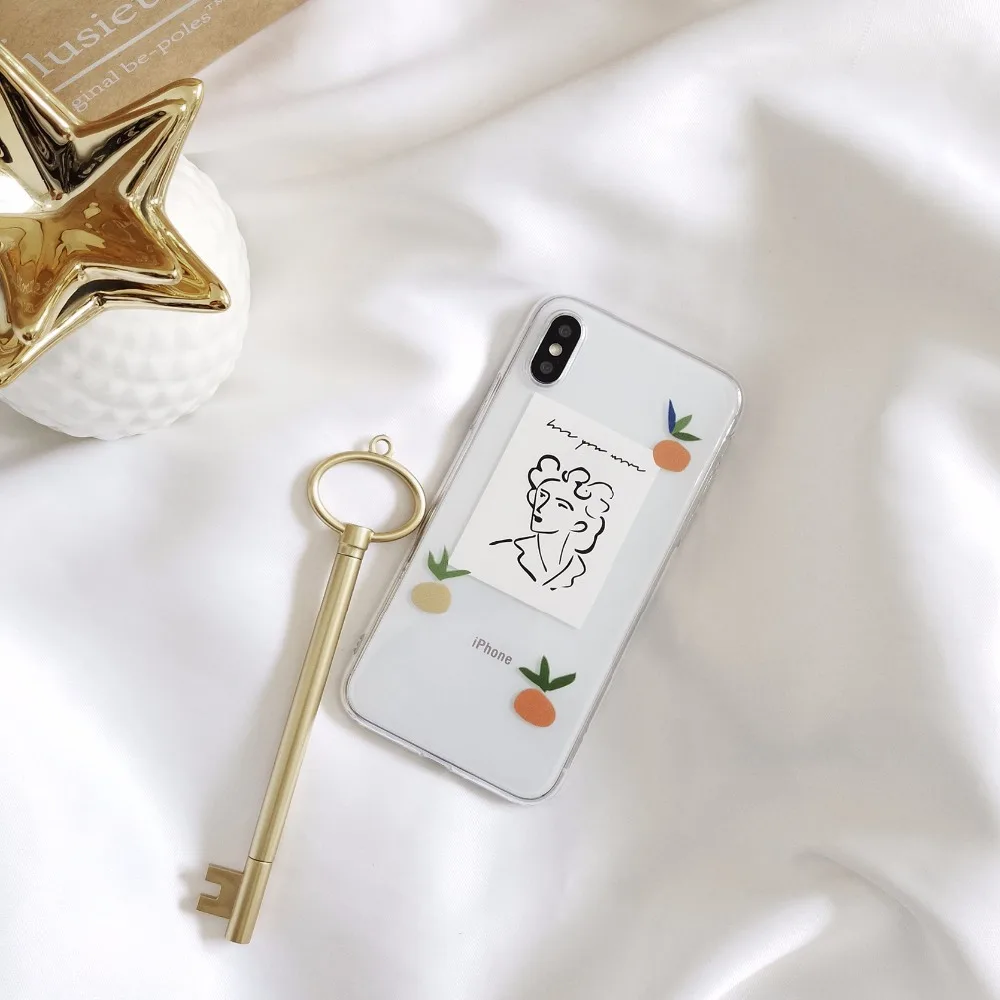

Luxury Art Painting Phone Case for iPhone 6 7 Plus 8 8Plus X Case Soft TPU Stick Figure illustration Funny Shell Capa Fundas