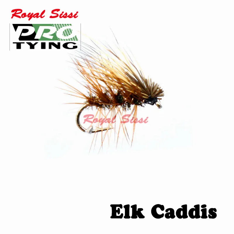 Royal Sissi PRO вязание 6 шт./корт. 14 # лось Caddis мухи яркие сухие Искусственные для ловли