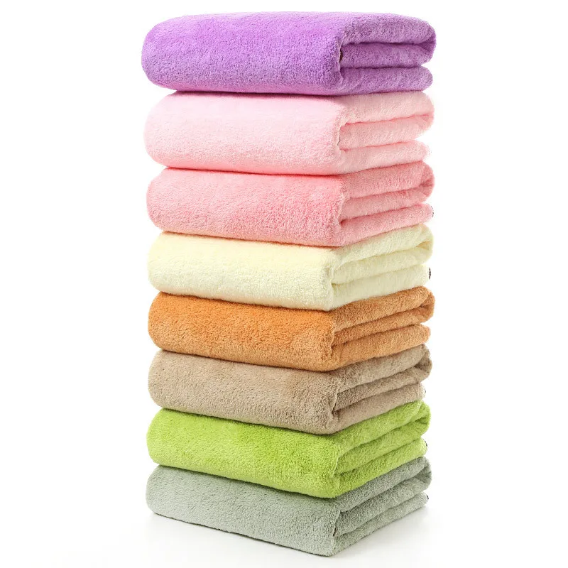 New Arrival Microfiber fabric Solid Coral Cashmere Bath Towel Beauty Salon Sauna Spa Bathrobes Absorbent Beach Towels for Adults