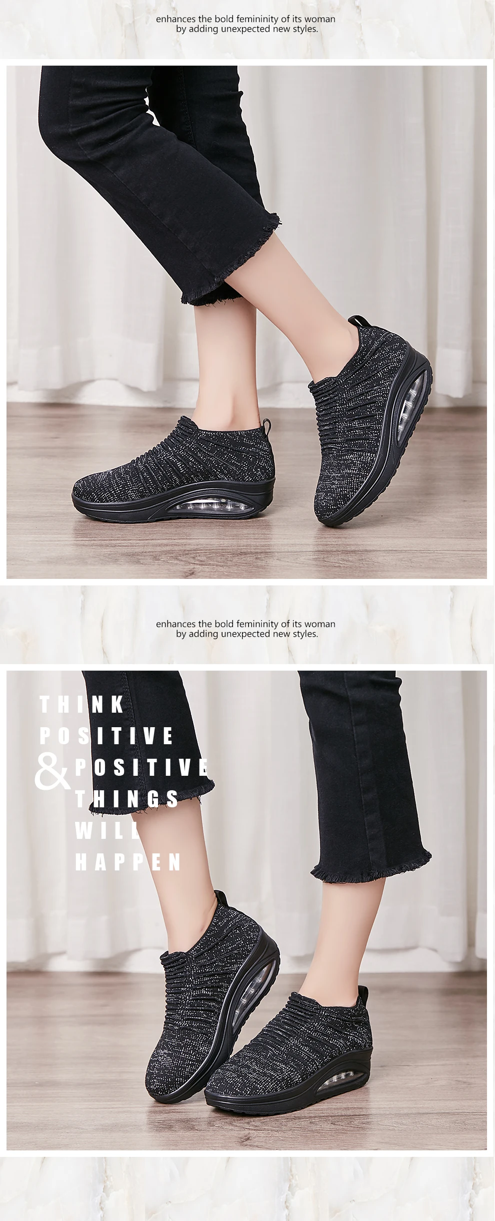 Minika/Женская обувь для похудения; дышащие кроссовки без шнуровки; Новинка года; обувь на танкетке, визуально увеличивающая рост; женская обувь для танцев