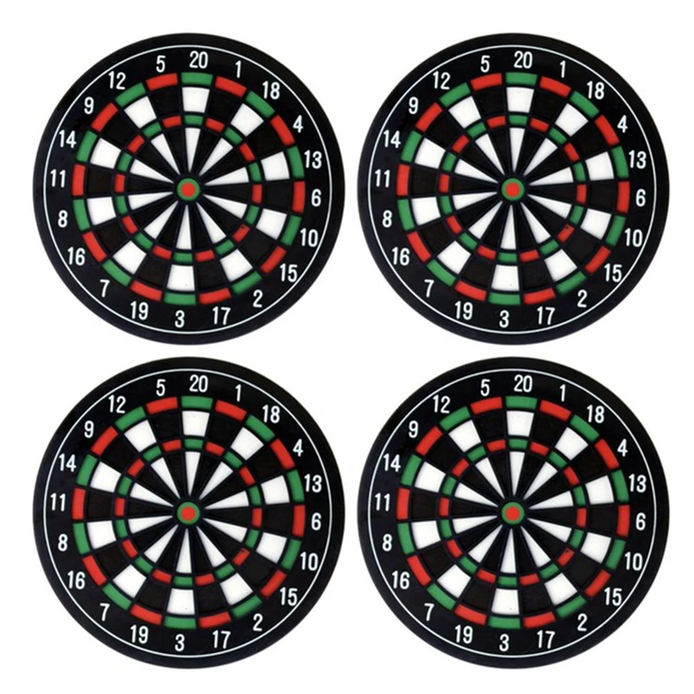 

4 Pcs Mini Kitchen Table Mat Utensils Dart Board Styled Cup Pad Coaster Dart Board Drink Bottle Beer Beverage Placemat