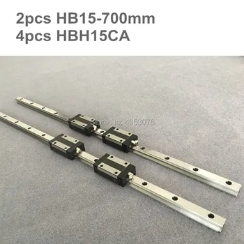 

HGR 2 pcs linear guide HB15 700mm Linear rail and 4 pcs HBH15CA linear bearing blocks for CNC parts