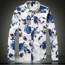2017 spring and autumn stylish men’s casual flower shirt,Slim long-sleeved shirt,good quality men’s brand large size shirt shirt