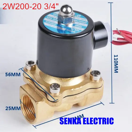 Fittings Electric Solenoid Valve Water Air Normally Close 2Way 3/4Inch 2W200-20 Engineering Plastic Body Electromagnetic DC12V 24V AC220V BAIJIAXIUSHANG-TIES Valves Voltage : DC 24V