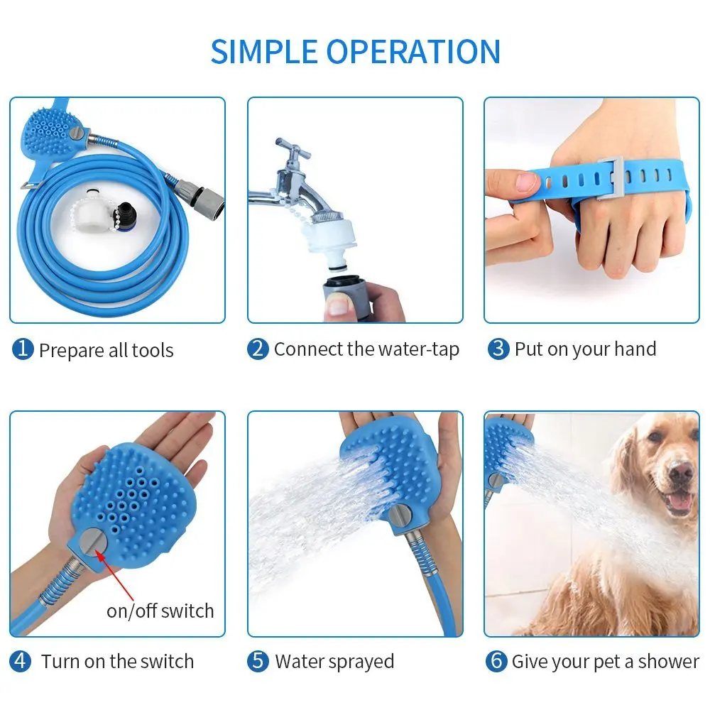 Расческа для щетки Gomaomi инструмент купания питомцев Dog Shower расческа волос с