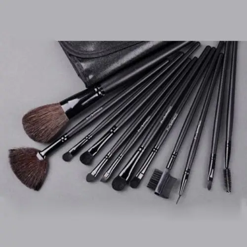 Professional 12pcs Soft Cosmetic Makeup Brush Set + Faux Leather Pouch Bag Case|case p|case sunbag for macbook air |