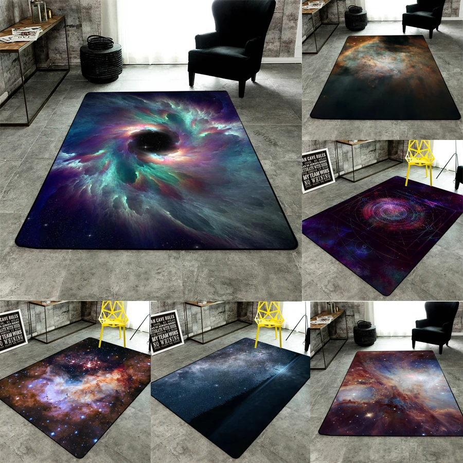 

Loartee Beautiful Universe Galaxy Landscape Rug Bedroom Kitchen Living Room Home Decor Carpet Rug Tapetes Alfombra Vloerkleed