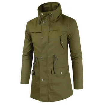 

men jacket 2020 Autumn/winter double collar men's jacket men's solid colour thickened zippered cardigan jacket