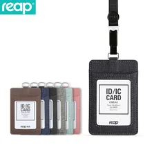 Держатель для удостоверения личности Reap 6809 из искусственной кожи с 1 окошком для удостоверения личности, 3 слота для карт и сверхпрочный выдвижной ремешок