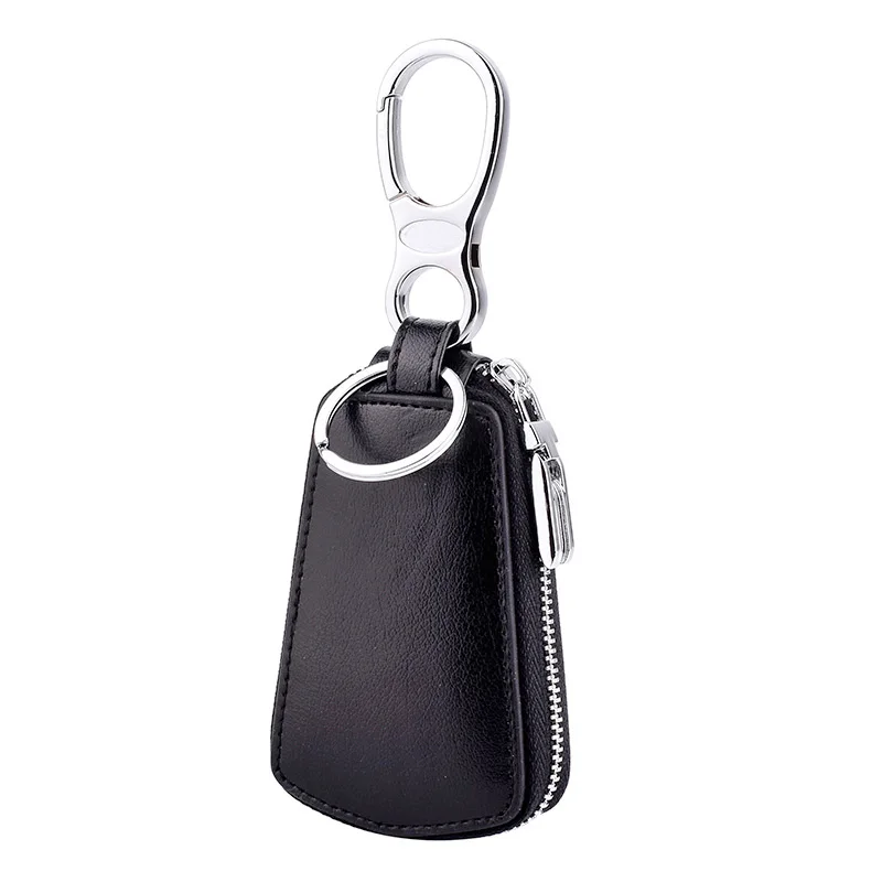 WINLIGTURE Genuine Leather Car Key Holder Bag Wallet Men Keychain Key Ring Case Women Keychain Pouch 588