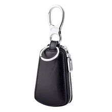 WINLIGTURE Genuine Leather Car Key Holder Bag Wallet Men Keychain Key Ring Case Women Keychain Pouch 588