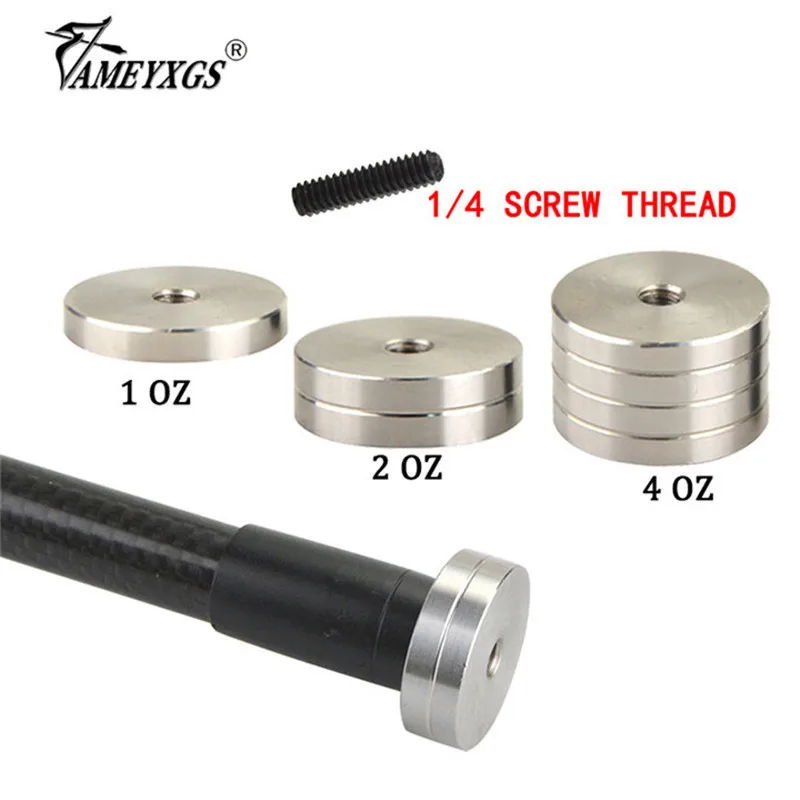 

1oz/2oz/4oz Archery Stabilizer Counterweight 1/4 Screw Thread Balance Rod Shock Absorber Weight Bow Hunting Shooting Accesories