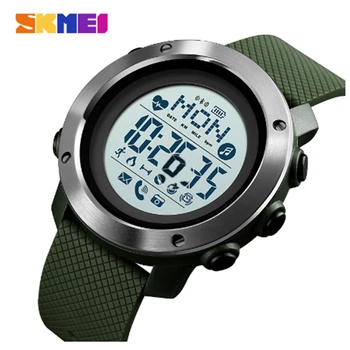 

SKMEI Smart Watch Men smart Watch Waterproof Steel Ring BluetoothTime 24h All-Weather Monitoring Smart Watch For Android OS 1511