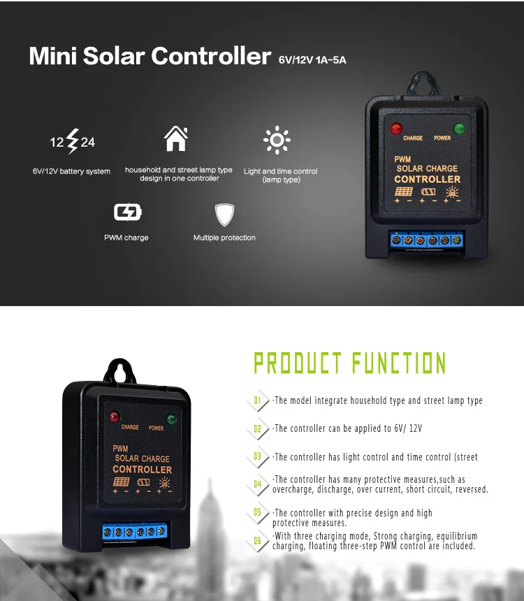 Смарт-3A 5A 6V 12V Мини Солнечный контроллер заряда PWM Панели солнечные светильник контроллер PV Батарея регулятор заряда-3 пары в упаковке