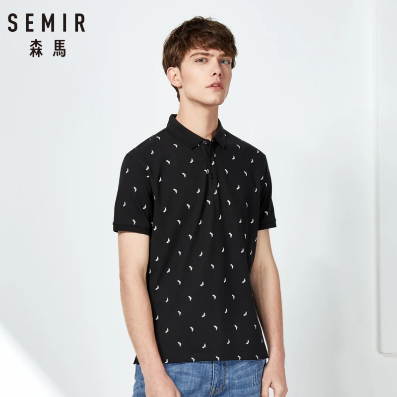 

SEMIR Men polo shirt male 2019 summer new fashion lapel shirt youth casual polo shirt trend clothing