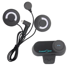 2017 Updated soft earphone!FM Radio+ Motorcycle Helmet Bluetooth Headset Intercom 100M Waterproof BT Interphone Stereo music