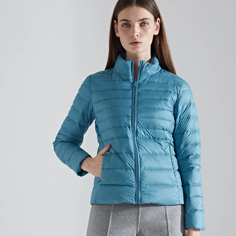 Пуховик NewBang женский ультралегкий брендовый легкий теплый приталенный пуховик