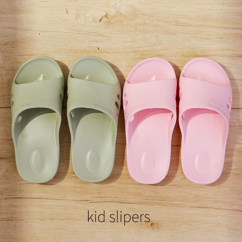 

Kids Girls Boys Slippers Children Flip Flops Barefoot Child Solid Color Beach Shoes Swimming Summer Bathroom Indoor Home Shoe