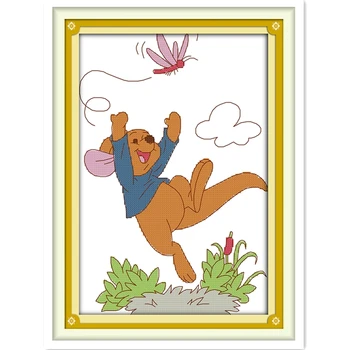 

The Little Mouse Flutter The Dragonfly Embroidery Cross Set Chinese Counted Cross Stitch Kits Pattern DMC Cross Stitch Fabric