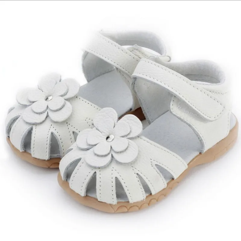 ; г.; Летние босоножки для девочек из натуральной кожи; обувь с цветами; противоскользящая подошва; детская обувь для малышей