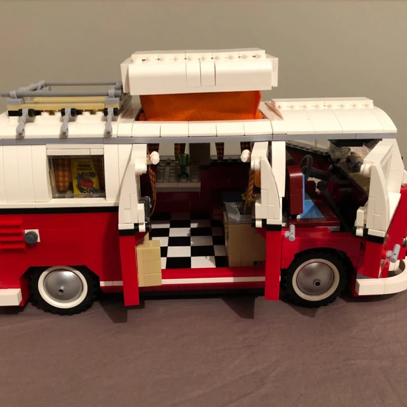 Продажа 1354 шт. набор конструкторских блоков для сборки модели Volkswagen T1 Camper Van