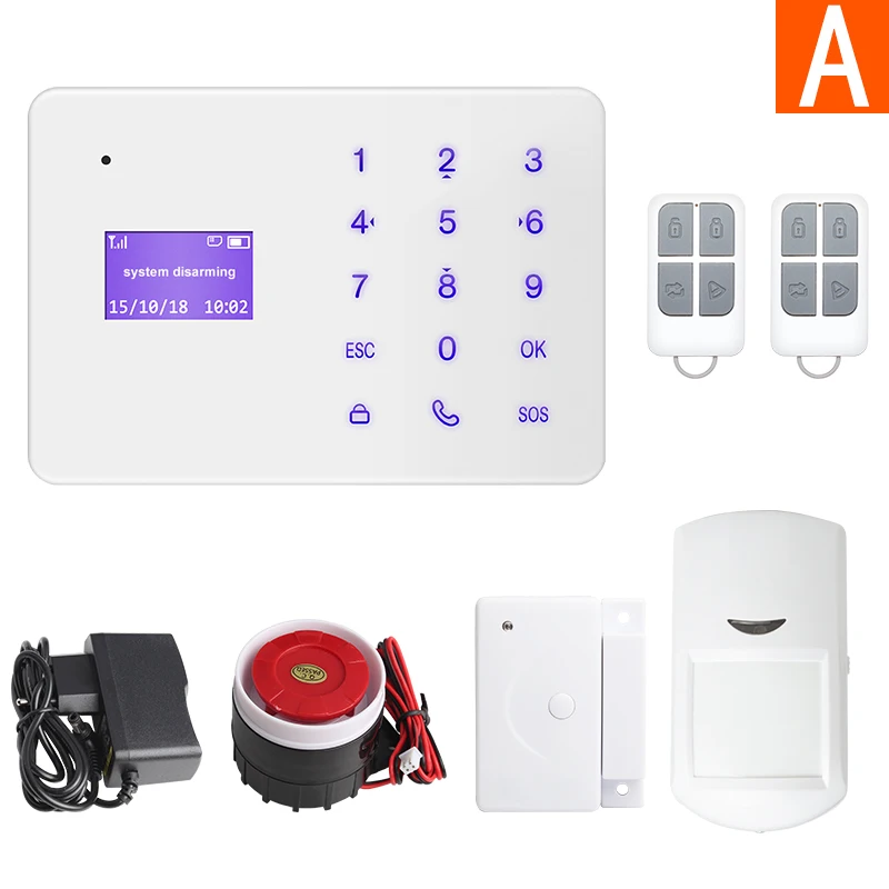 

Marlboze A2 French Hungari Voice Wireless Wired Home Security GSM Alarm System LCD Display Touch Key APP Control