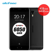 Ulefone Power 2 4G Smartphone 6050mAh 5.5″FHD 1920×1080 Android 7.0 4G 64GB MTK6750T Octa Core 16MP Fingerprint Mobile Cellphone
