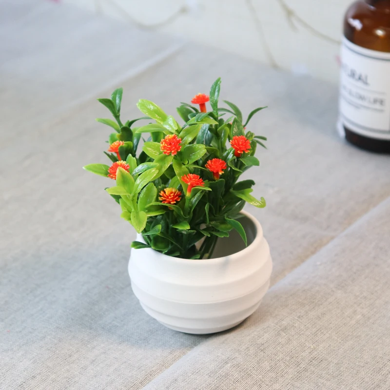 Zinmol Small Artificial Plants Decorative Flowers Mini Potted Bonsai home decoration office balcony decorate 1 set(plants+vase) Zinmol Small Artificial Plants Decorative Flowers Mini Potted Bonsai home decoration office balcony decorate 1 set(plants+vase)