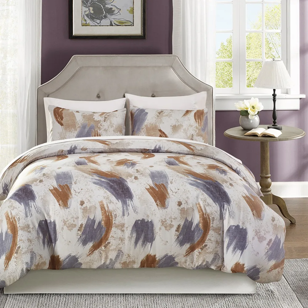 Fashion Polyester Printed Bedding Set ,Sanding Duvet Cover+Pillowcase