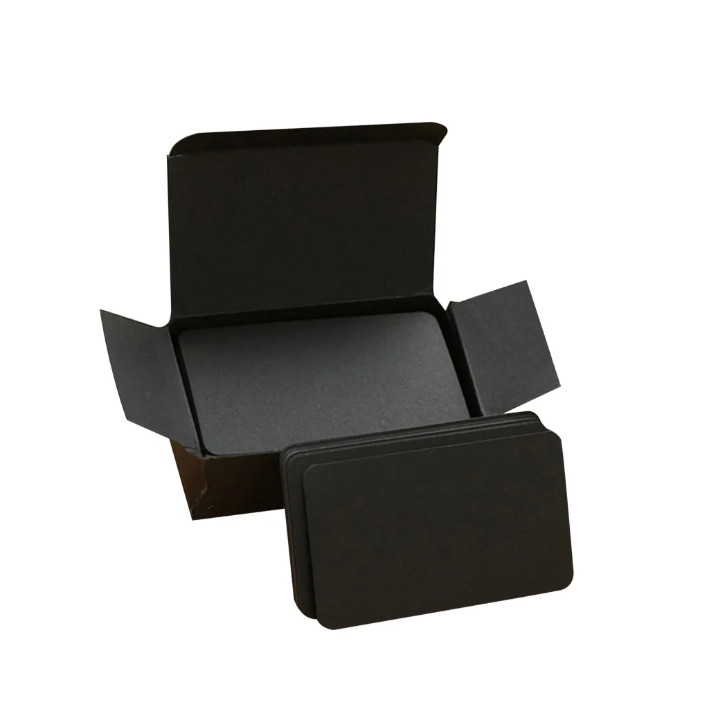 2 Boxes White+Black Paper Blank Index Flash Cards DIY Message, 90 Sheets