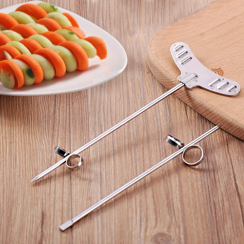 

Hot Roll-up Machine Carrot 2PCS/Set Stainless Steel Twist Screw Cucumber Creative Decorations Kitchen Accessories