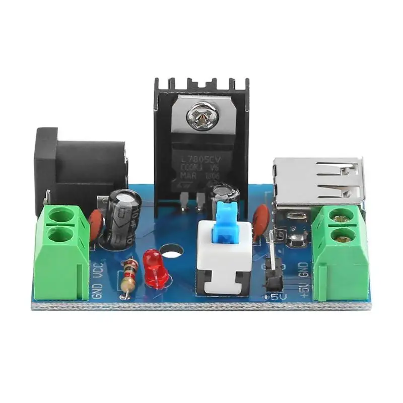 50*31*22 мм/1 96*1 22*0 86 'ƍ 15V 9V 12V to 5V 2A L7805 понижающий преобразователь блок питания с