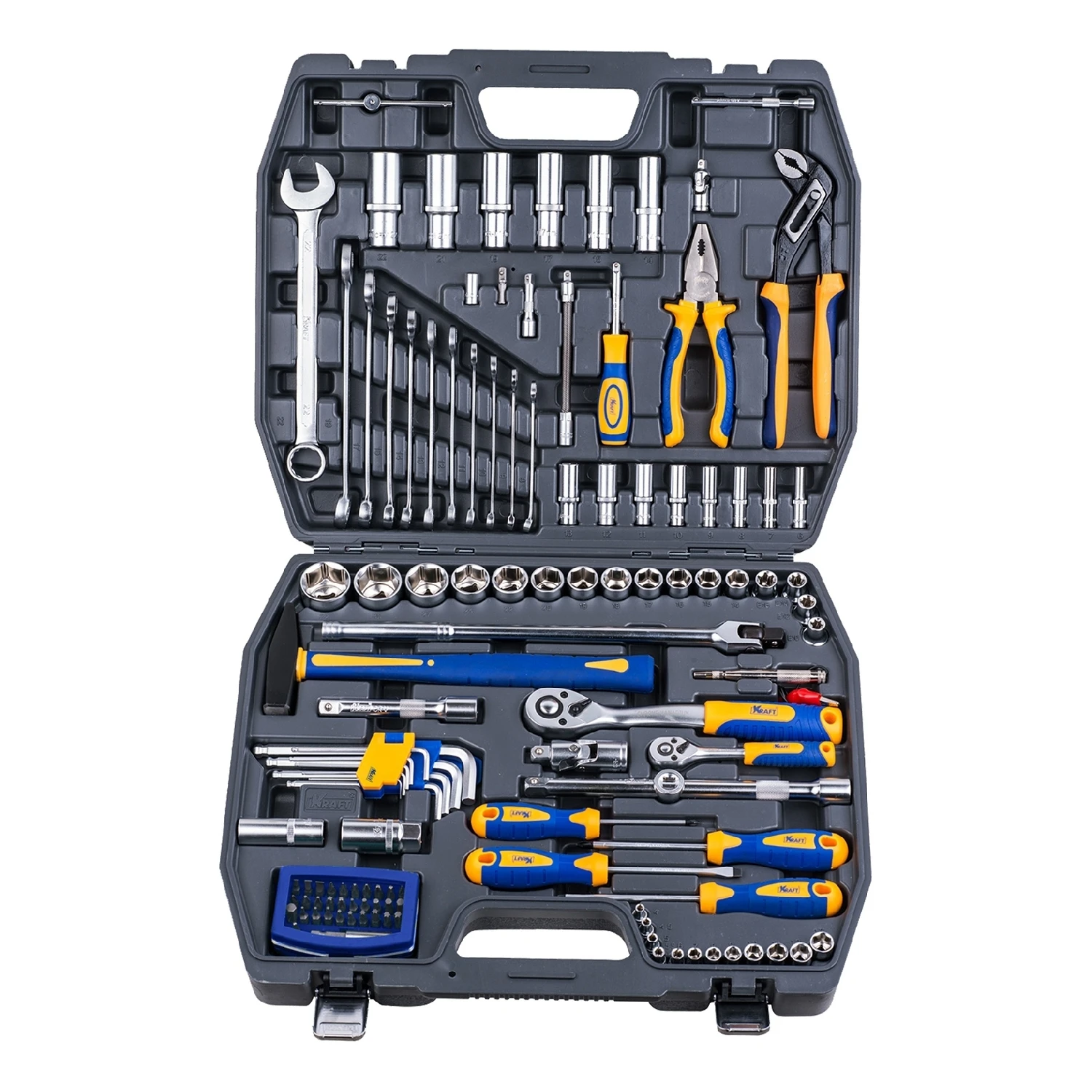 Set hand tool KRAFT CT 700679 (120 items, end head screwdriver, extension cords, end head, case) цена Set hand tool KRAFT CT 700679 (120 items, end head screwdriver, extension cords, end head, case) цены онлайн